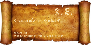 Krasznár Rudolf névjegykártya